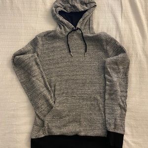 Old navy medium grey and black waffle knit hoodie